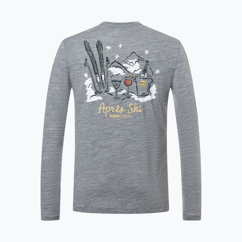 Pánske tričko longsleeve super.natural Apres Ski cashmere grey melange/various 6