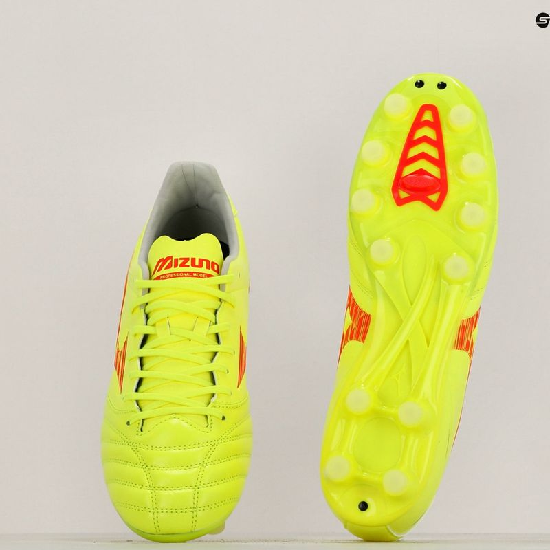 Pánske kopačky Mizuno Morelia Neo IV Pro MD safety yellow/fiery coral 2/galaxy silver 11