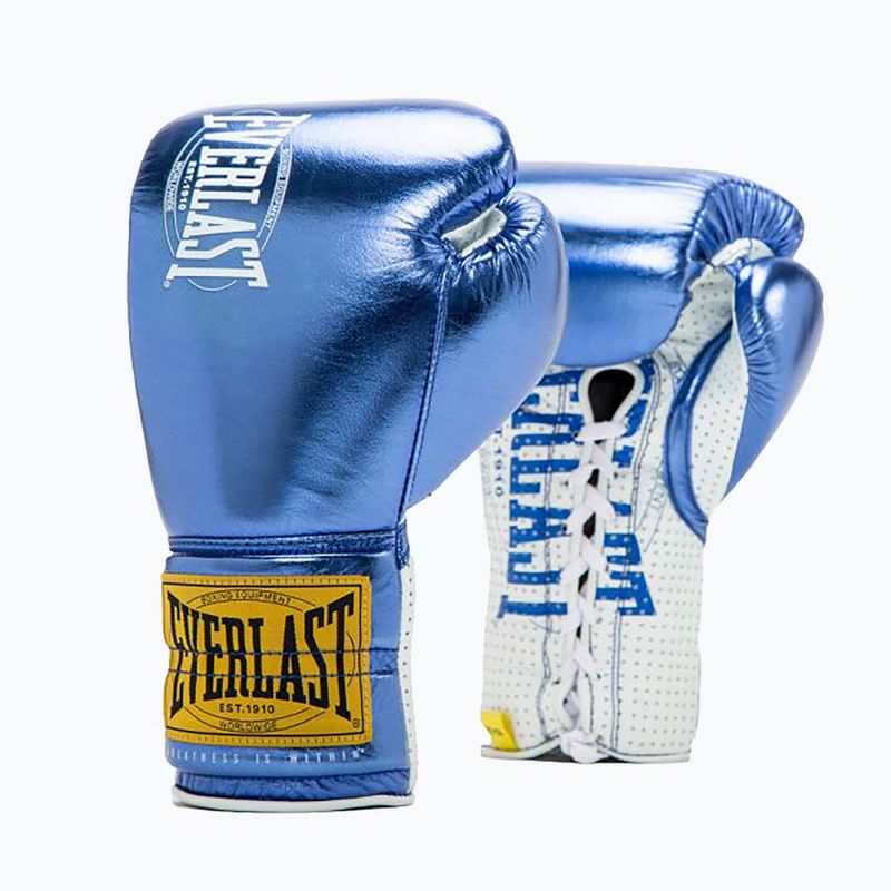 Kožené boxerské rukavice Everlast Fight  modré