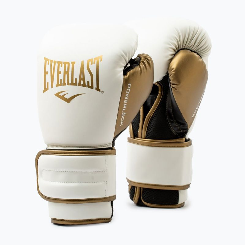 Boxerské rukavice Everlast Powerlock 2 bielo-zlaté