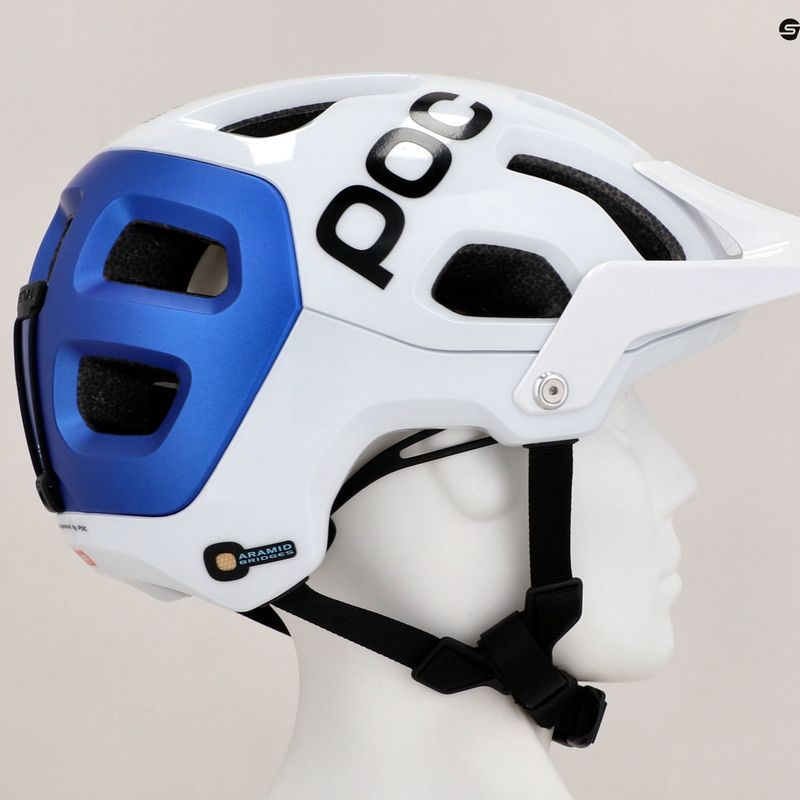 Cyklistická prilba MTB POC Tectal Race MIPS hydrogen white/opal blue metallic matt 8