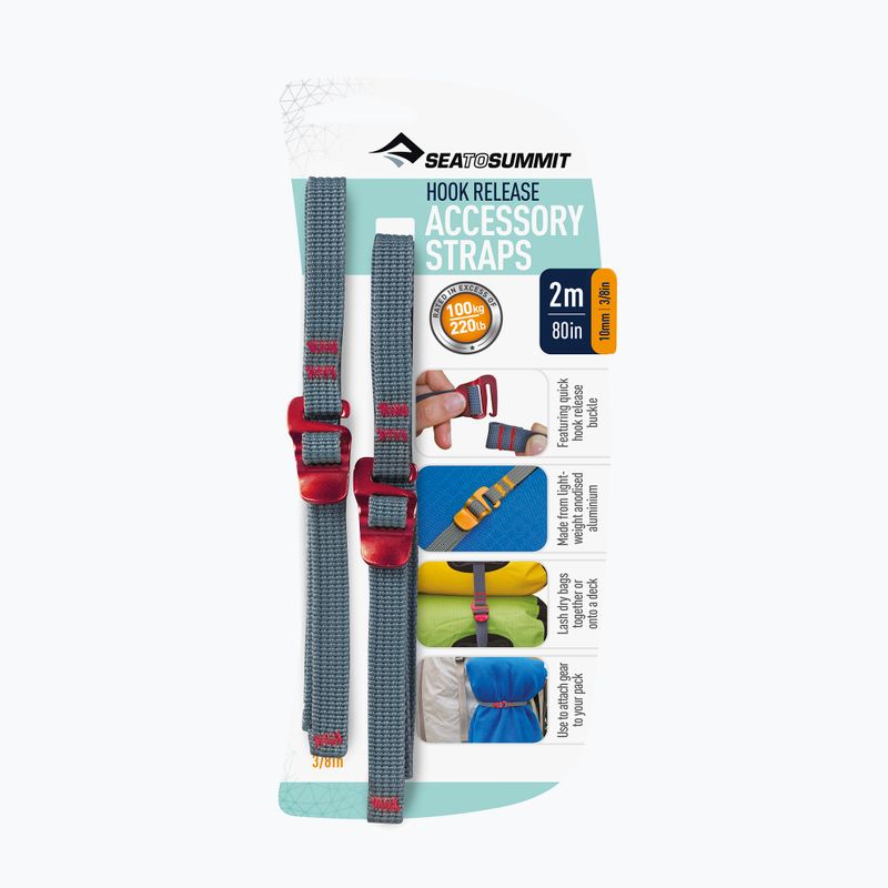Popruhy s hákmi Sea to Summit Hook Release Accessory Strap 2 m red 2