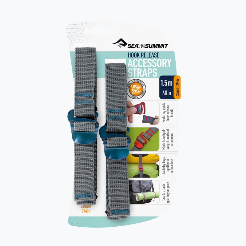 Popruhy s hákmi Sea to Summit Hook Release Accessory Strap 1,5 m blue 2