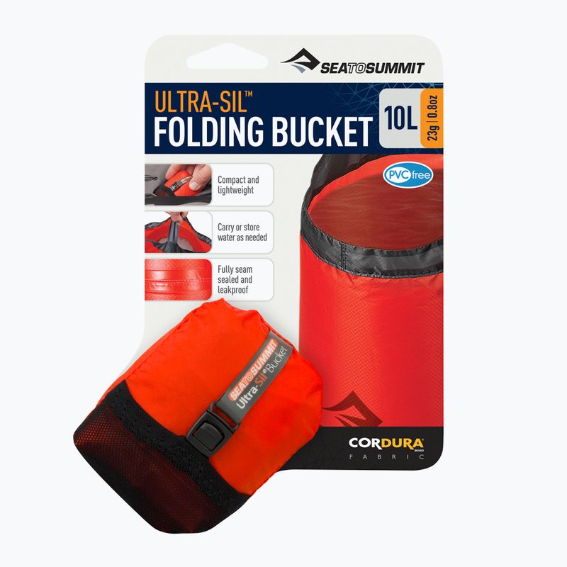 Skladacie vedro Sea to Summit Ultra Sil Folding 10 l red 5
