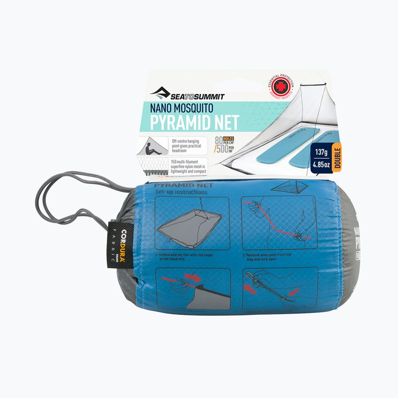 Sieťka proti hmyzu Sea To Summit Nano MosquiTo Pyramid Net Double grey 10