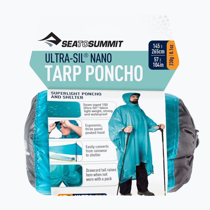Sea to Summit Ultra-Sil Nano Tarp pončo do dažďa modré APONCHO15DBL 5