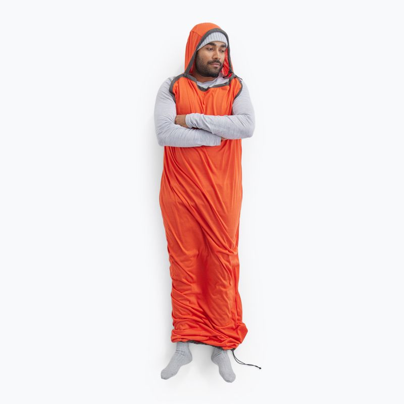 Vložka do spacieho vaku Sea to Summit Reactor Extreme Sleeping Bag Liner Mummy ST spicy orange/beluga 8