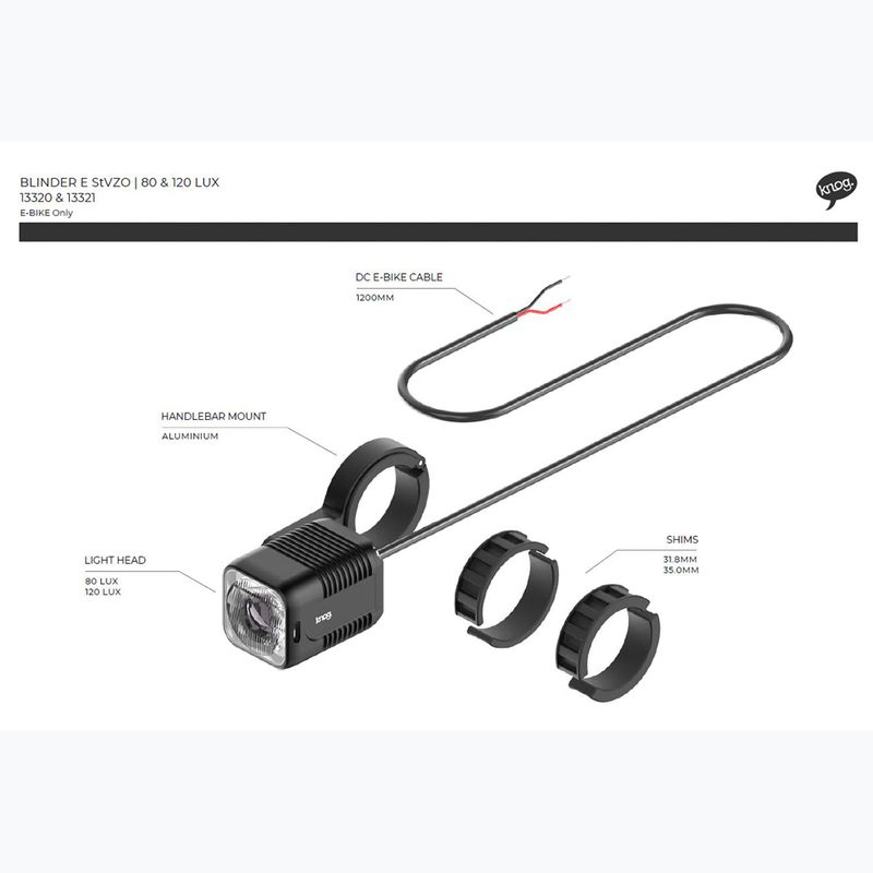 Predné svetlo na bicykel Knog Blinder E 80 Lux StVZO black 4