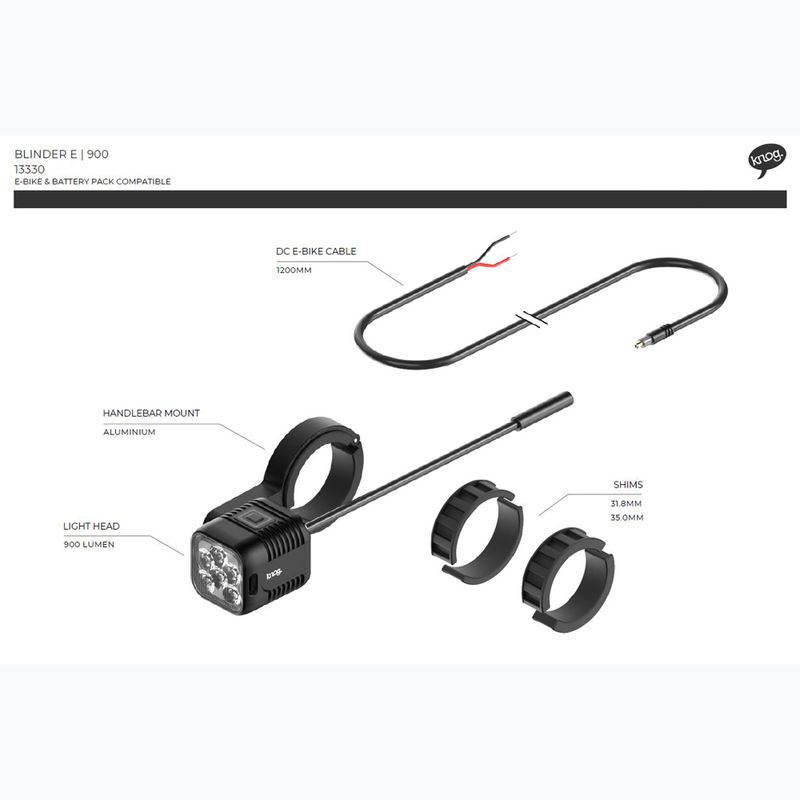 Predné svetlo na bicykel Knog Blinder E 900 black 4