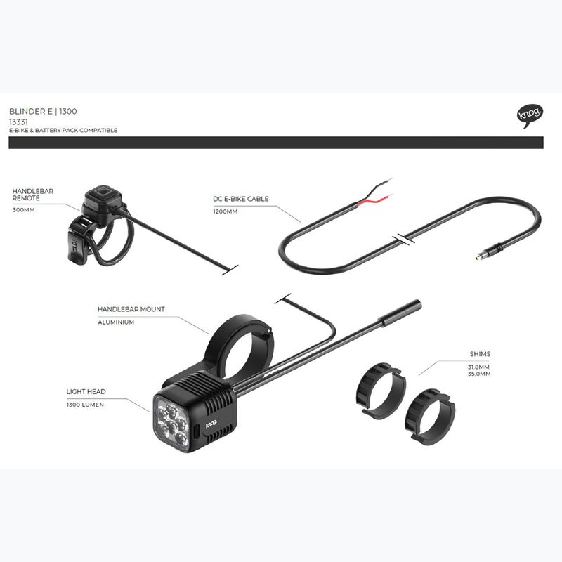 Predné svetlo na bicykel Knog Blinder E 1300 black 4