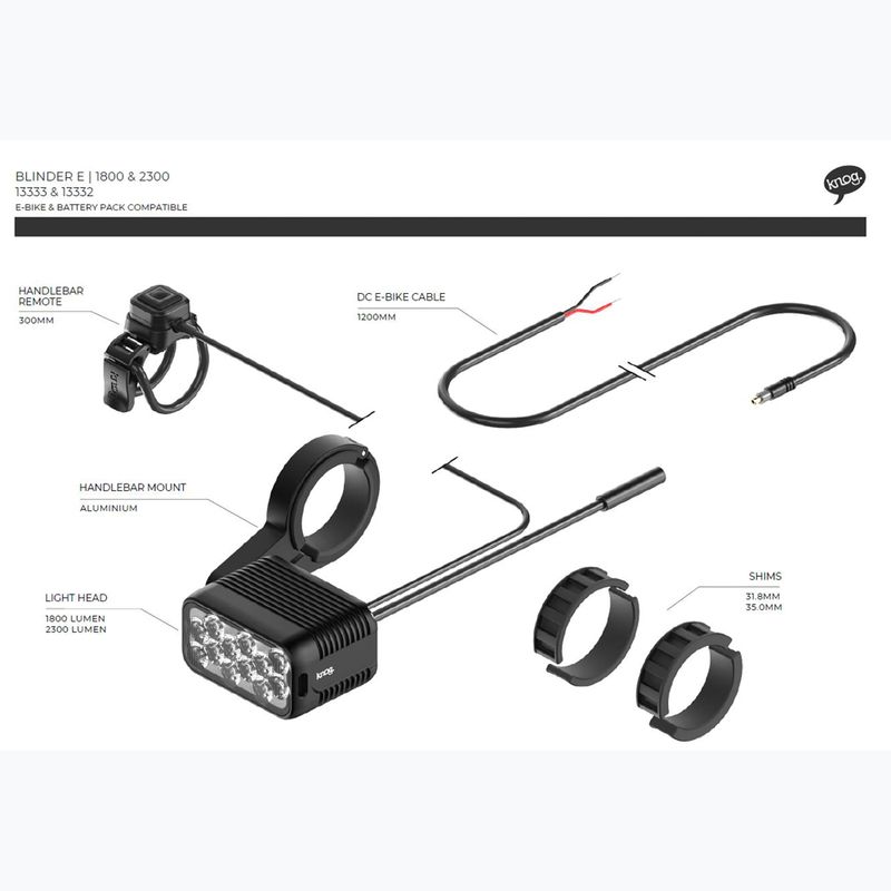 Predné svetlo na bicykel Knog Blinder E 1800 black 5