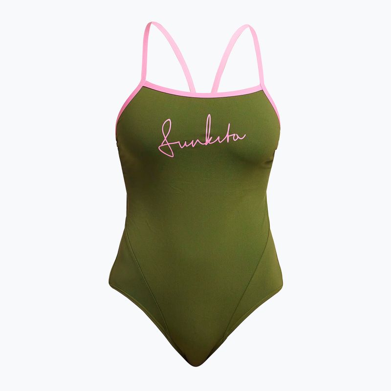 Dámske jednodielne plavky Funkita s jedným ramienkom glamo camo