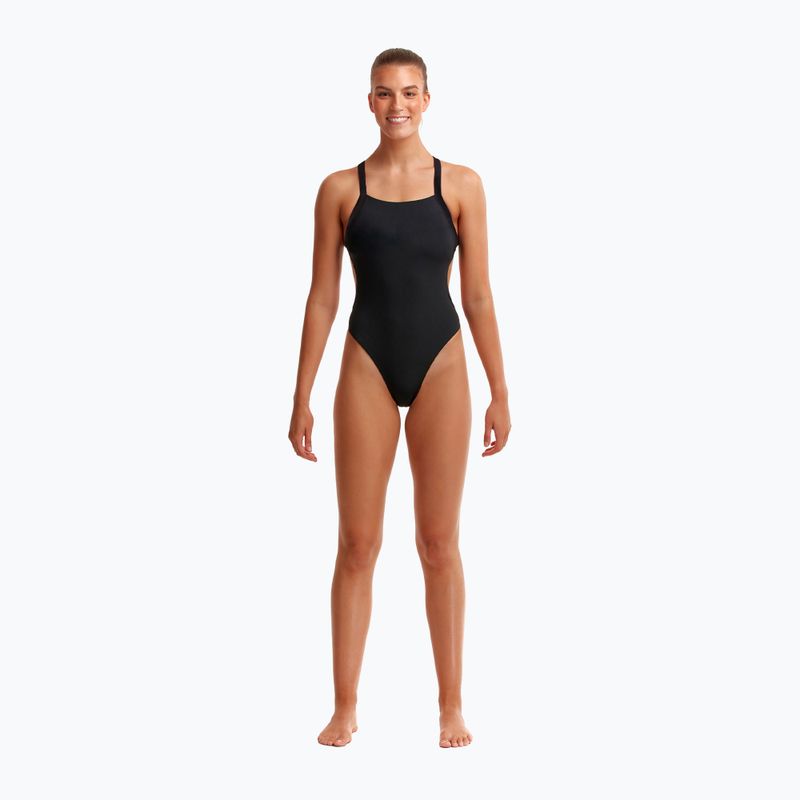 Funkita Jednodielne dámske plavky bez ramienok Still Black 2
