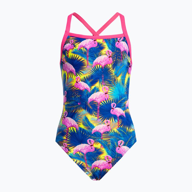 Funkita Detské jednodielne plavky s popruhmi modro-ružové FS38G71414