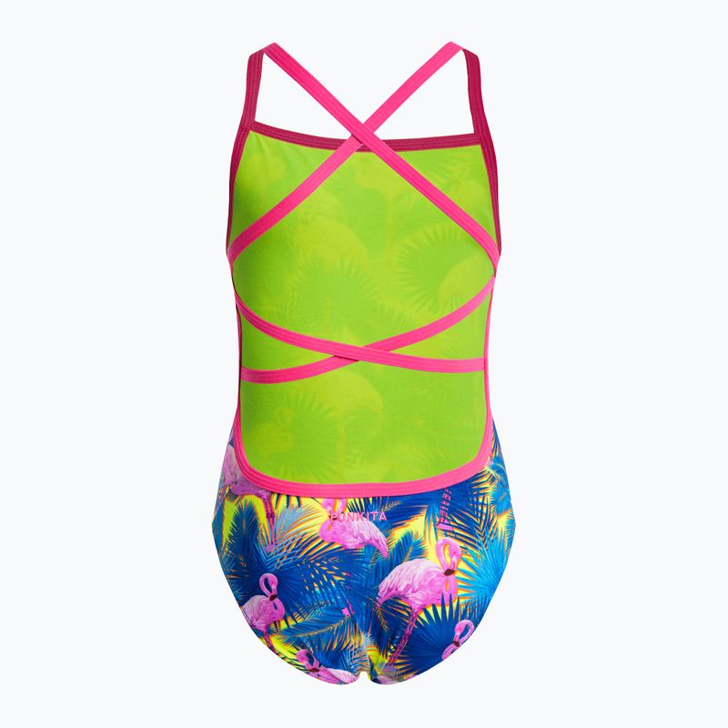 Funkita Detské jednodielne plavky s popruhmi modro-ružové FS38G71414 2