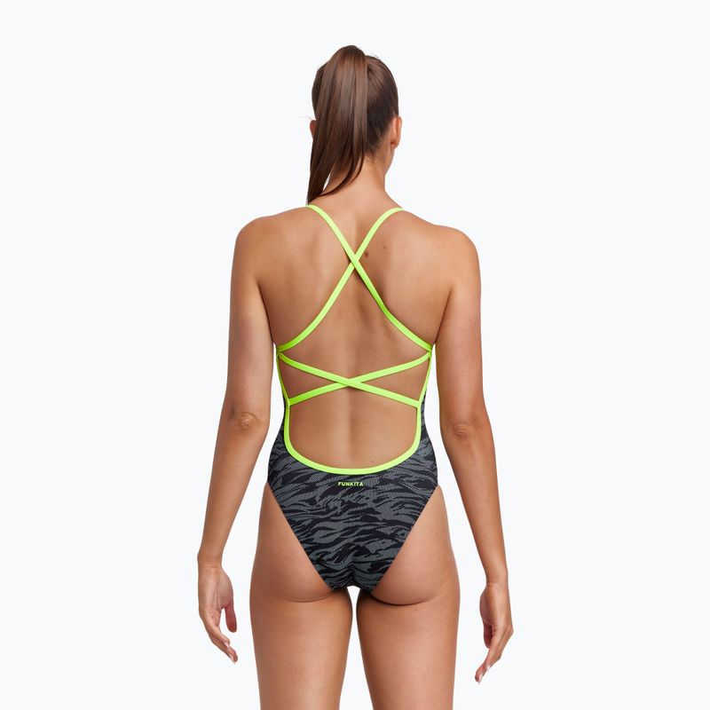 Funkita Dámske jednodielne plavky s popruhmi Šedá FS38L7141608 6
