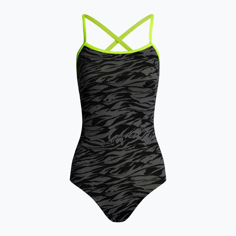 Funkita Dámske jednodielne plavky s popruhmi Šedá FS38L7141608