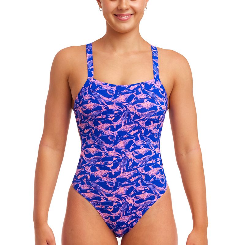 Dámske jednodielne plavky Funkita Brace Free minky pinky 6