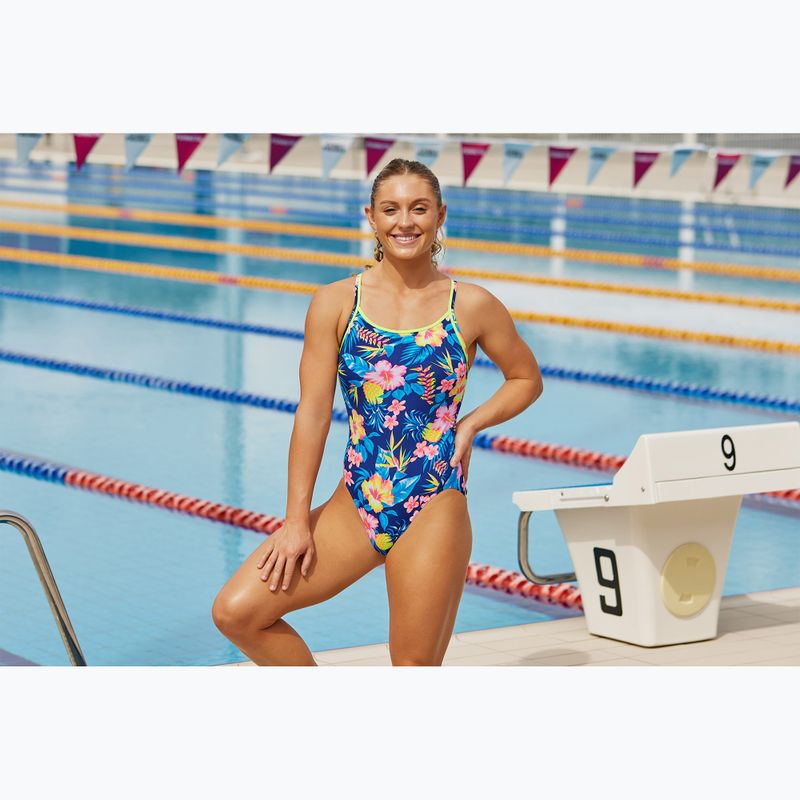 Dámske jednodielne plavky Funkita Diamond Back v farbe kvet 5