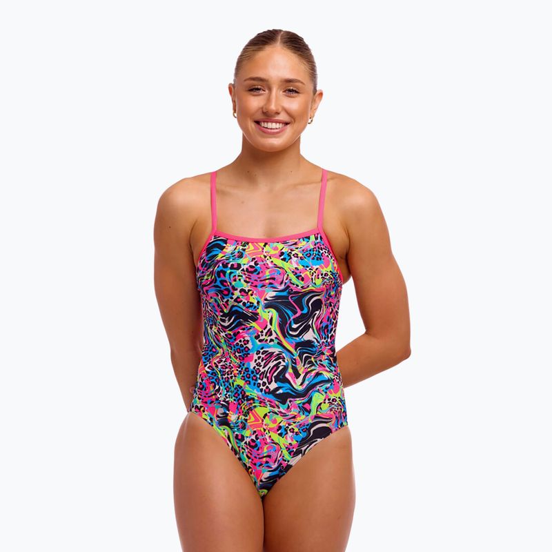 Dámske jednodielne plavky Funkita Single Strap One Piece lolly leopard