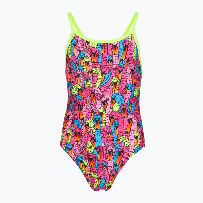 Detské jednodielne plavky Funkita Single Strap One Piece swan city