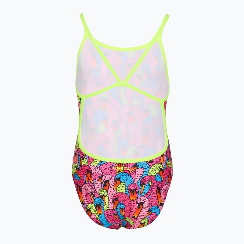Detské jednodielne plavky Funkita Single Strap One Piece swan city 2