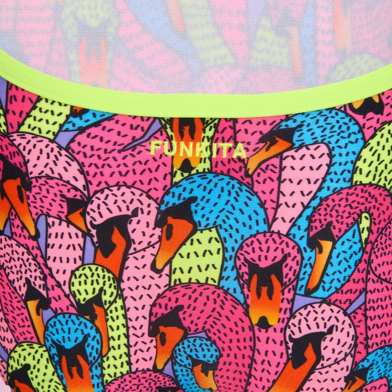 Detské jednodielne plavky Funkita Single Strap One Piece swan city 3