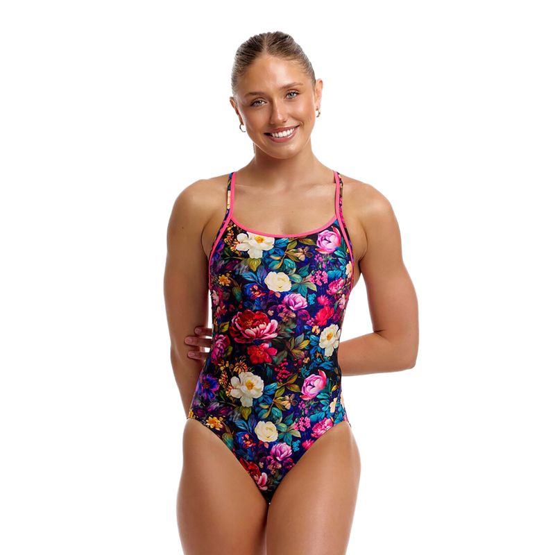 Dámske jednodielne plavky Funkita Diamond Back One Piece bed of roses 2
