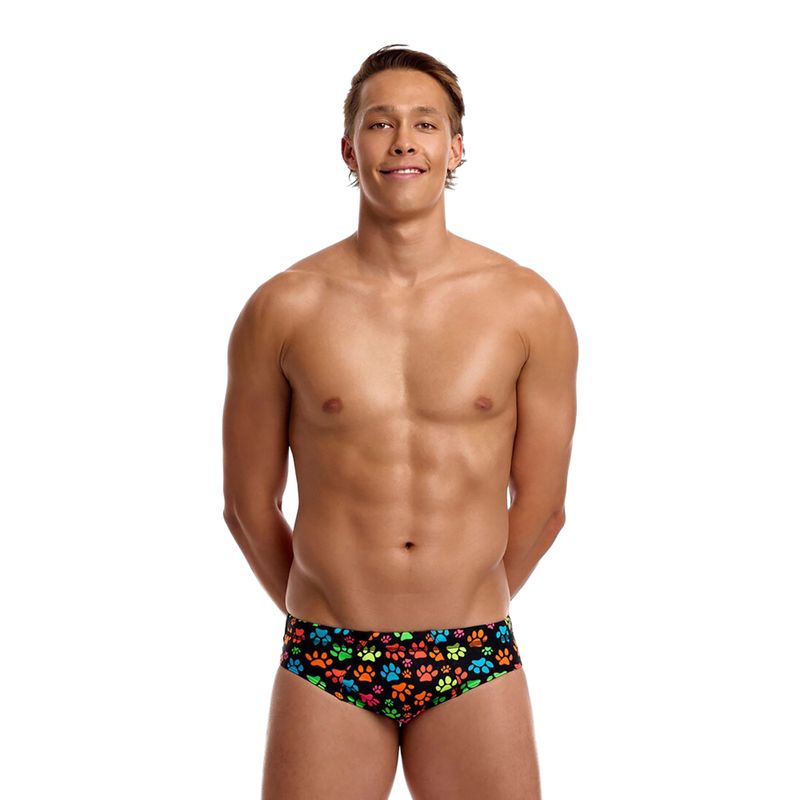 Pánske plavecké slipy Funky Trunks Seamed Briefs pawsome 2