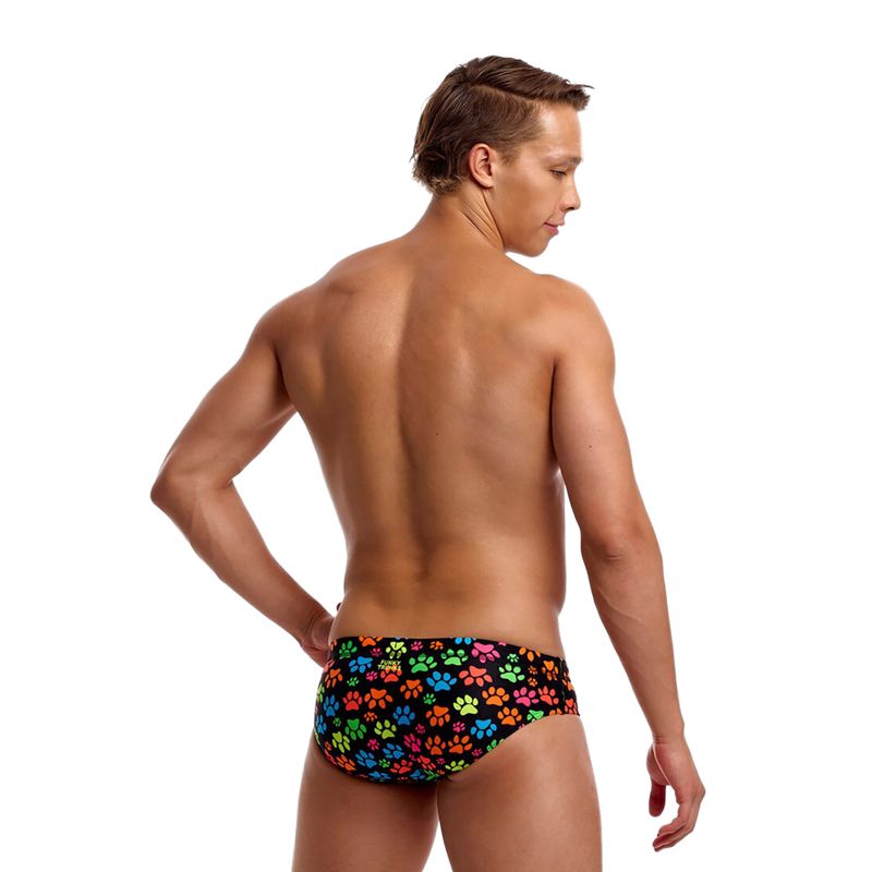 Pánske plavecké slipy Funky Trunks Seamed Briefs pawsome 3
