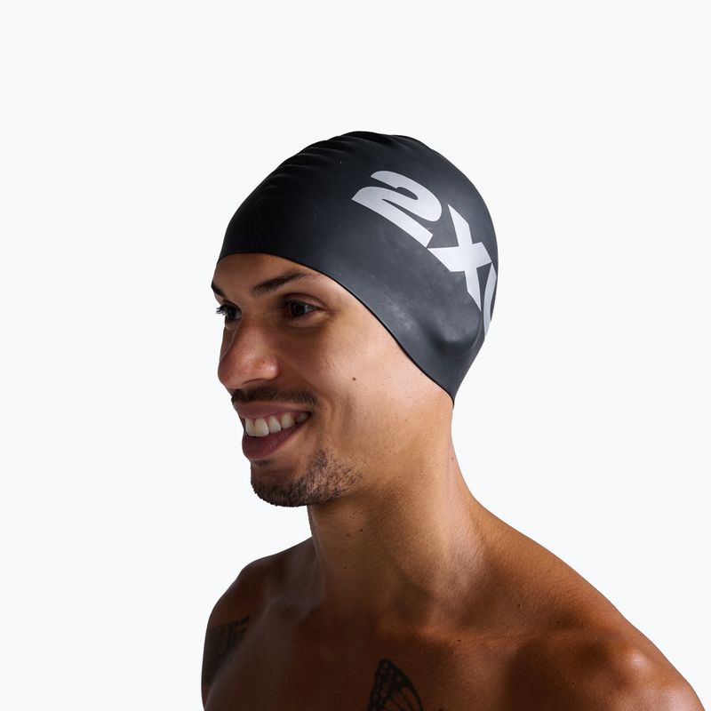 Plávacia čiapka 2XU Silicone black/black 4