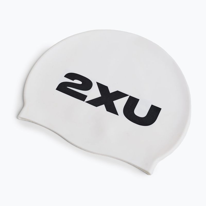 2XU Silikónová plavecká čiapka biela/biela