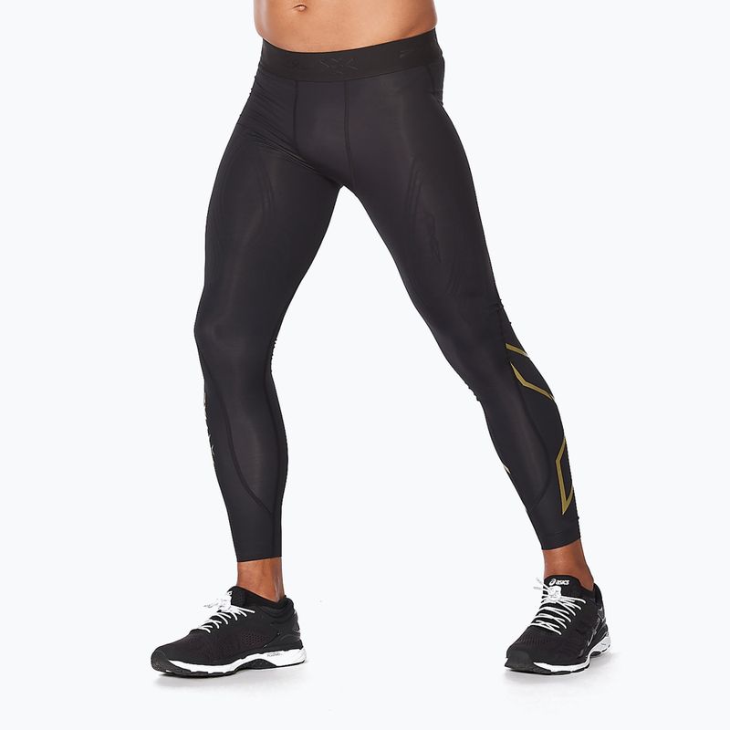 Pánske tréningové legíny 2XU Force Compression black and gold MA5365B 5
