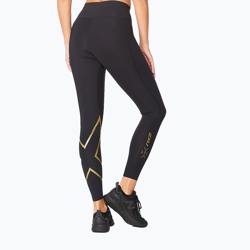 Dámske tréningové legíny 2XU Force Mid-Rise Compression black and gold WA5367B 4