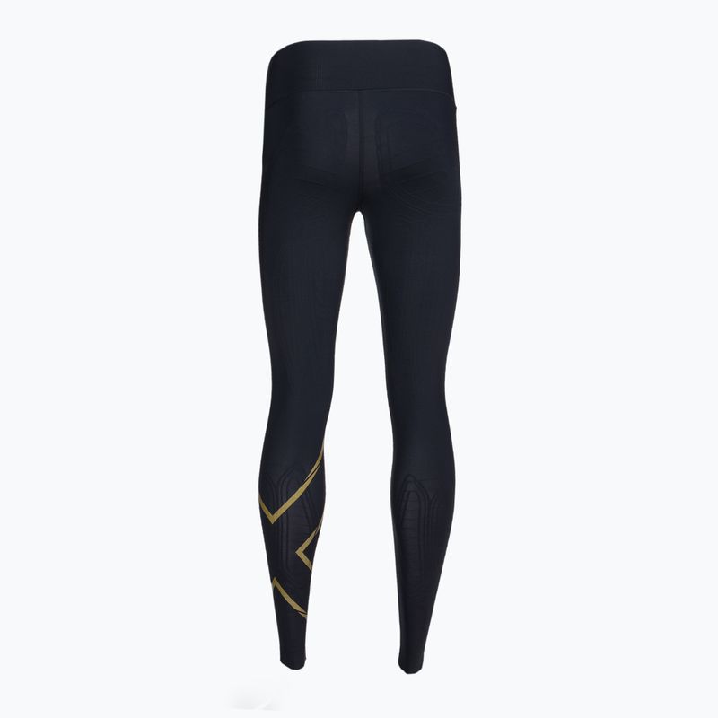 Dámske tréningové legíny 2XU Force Mid-Rise Compression black and gold WA5367B 7