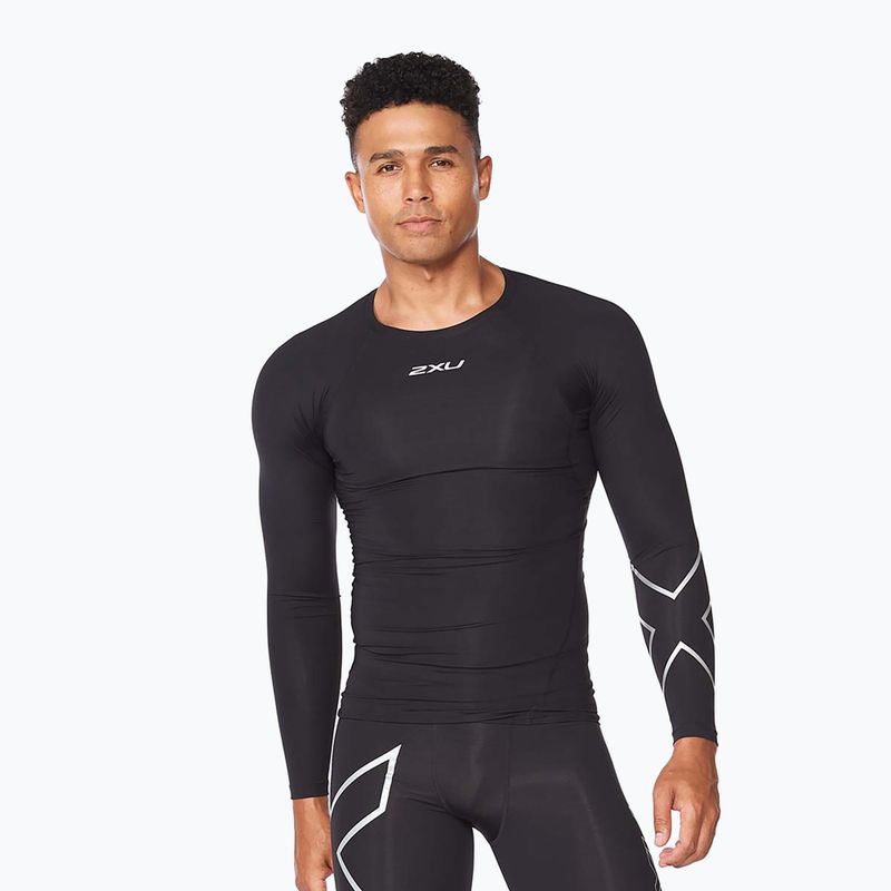 Pánske tréningové tričko s dlhým rukávom 2XU Core Compression black MA6398A
