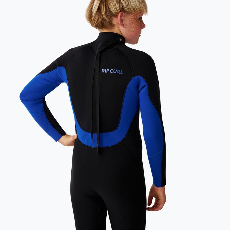Detský plavecký neoprén Rip Curl Trad 4/3 mm Back Zip black/blue 6