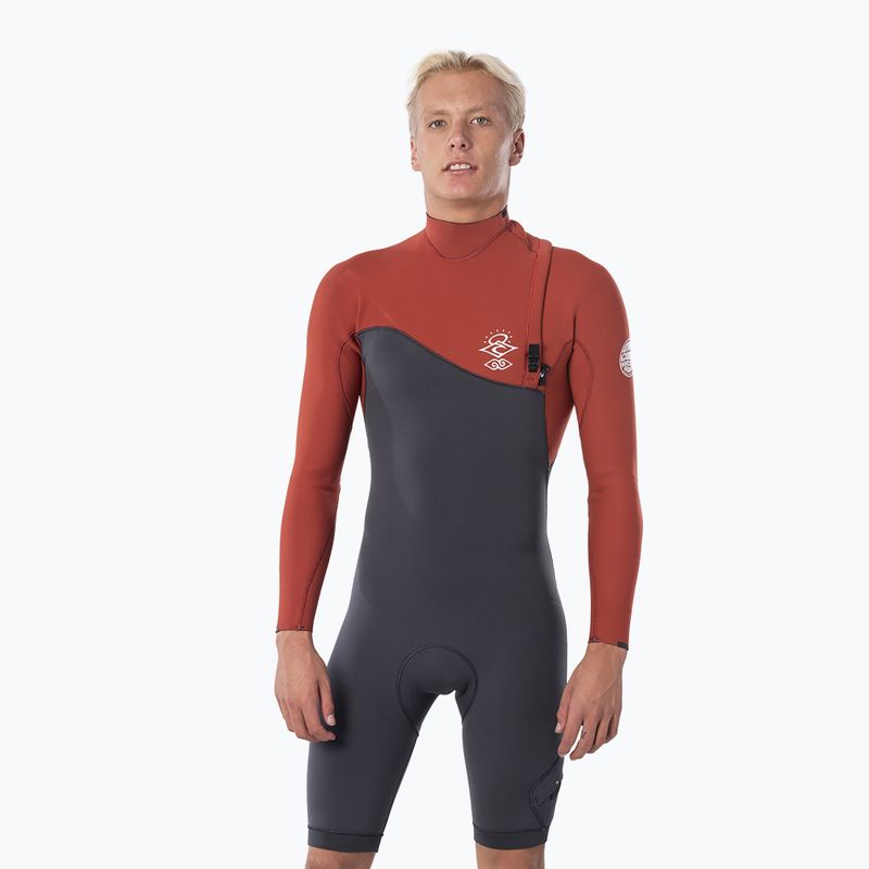 Pánska plavecká pena Rip Curl E Bomb 2/2 mm Zip Free Grey-Red WSM8YE