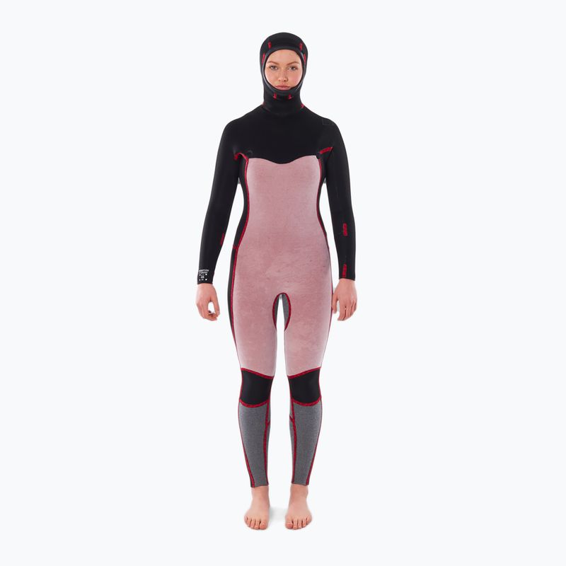 Dámsky plavecký neoprén Rip Curl Dawn Patrol 5/4mm Chest Zip Hooded black 3