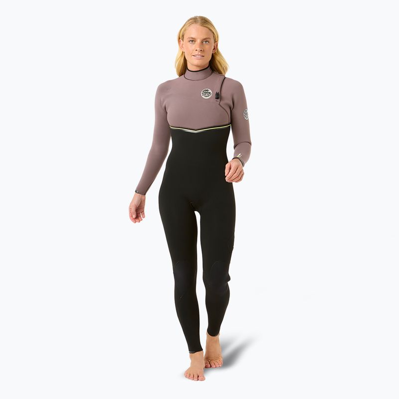 Detský neoprén Rip Curl Ebomb 3/2 mm Zip Free eggplant 3
