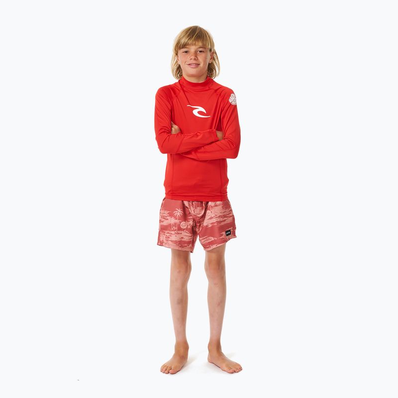 Detský longsleeve na plávanie Rip Curl Lycra Brand Wave UPF red