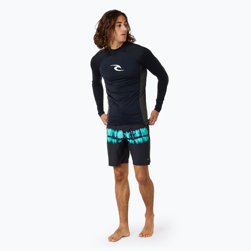 Tričko na plávanie  pánske Rip Curl Waves Upf Perf L/S s dlhým rukávom black 2