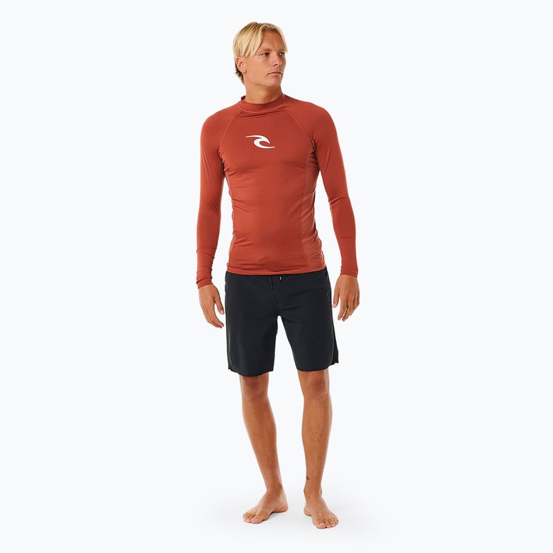 Pánske plavecké tričko  Rip Curl Waves Upf Perf L/S červené 2