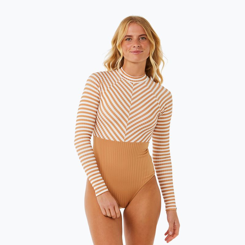 Dámske jednodielne plavky Rip Curl Premium Surf LS Surf light brown 7