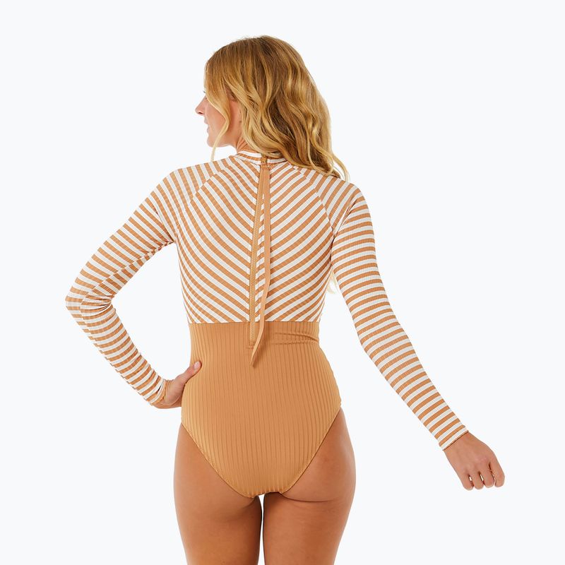 Dámske jednodielne plavky Rip Curl Premium Surf LS Surf light brown 9