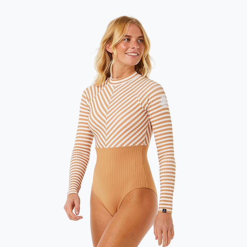 Dámske jednodielne plavky Rip Curl Premium Surf LS Surf light brown 10