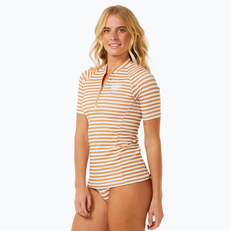 Dámske plavecké tričko Rip Curl Premium Surf Upf S/S svetlohnedé 3