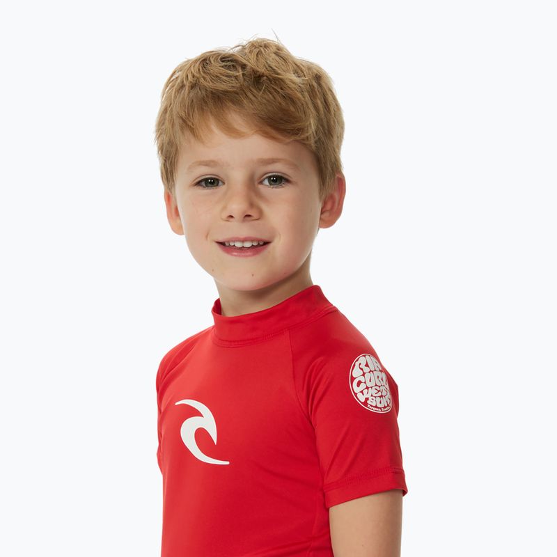 Detské plavecké tričko Rip Curl Brand Wave UPF red 4