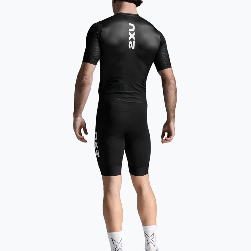 Pánska tritlonová kombinéza 2XU Aero Hex Sleeved black/white 3
