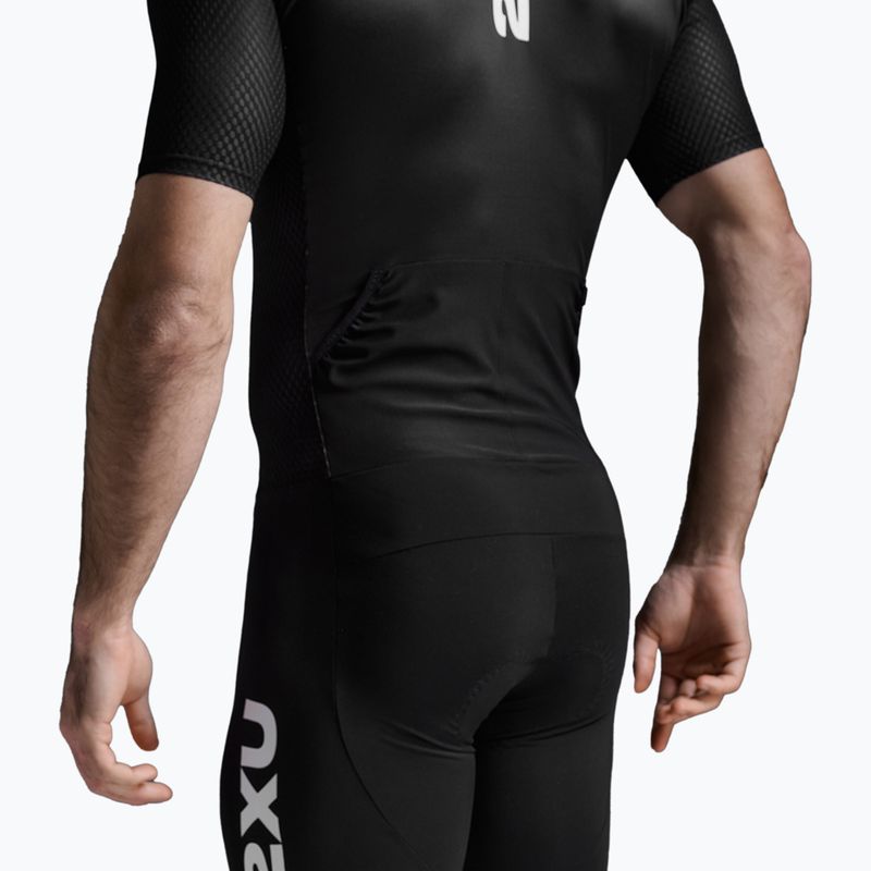 Pánska tritlonová kombinéza 2XU Aero Hex Sleeved black/white 4
